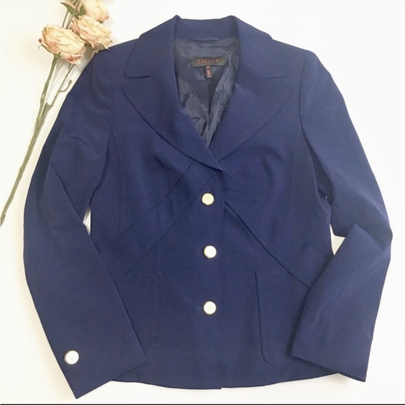 Escada Jackets & Blazers - Escada Navy Blazer with Gold Buttons